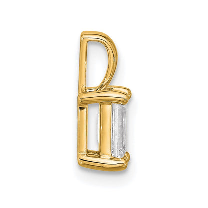 14K Gelbgold 0,75 ct. Laborgezüchteter Diamant VS/SI+ G+ Smaragdschliff Vier-Krappen-Anhänger