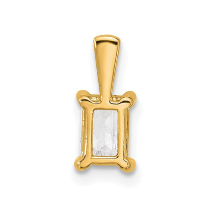 14K Gelbgold 0,75 ct. Laborgezüchteter Diamant VS/SI+ G+ Smaragdschliff Vier-Krappen-Anhänger