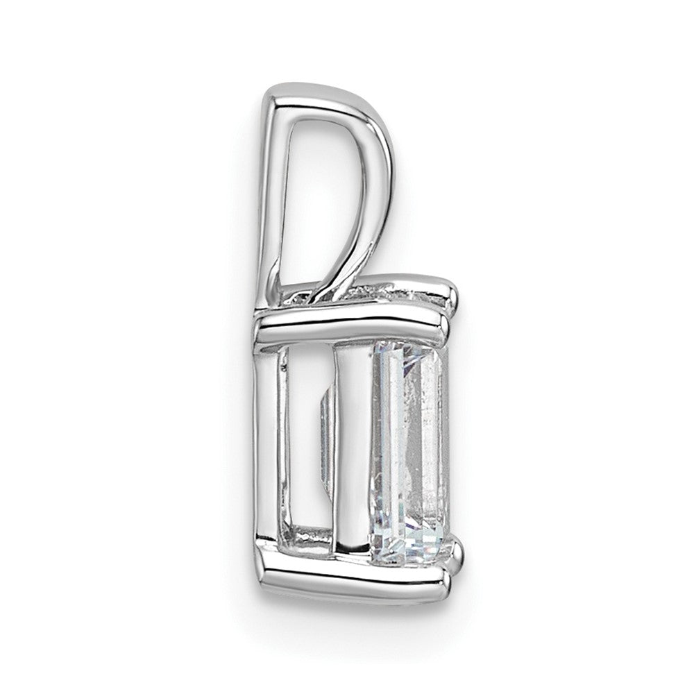 14K Weißgold 1 ct. Labor gezüchteter Diamant VS/SI+ G+ Smaragdschliff Komplett-Vierkrappen-Anhänger