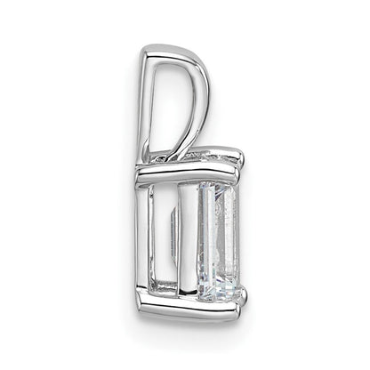 14K Weißgold 1 ct. Labor gezüchteter Diamant VS/SI+ G+ Smaragdschliff Komplett-Vierkrappen-Anhänger