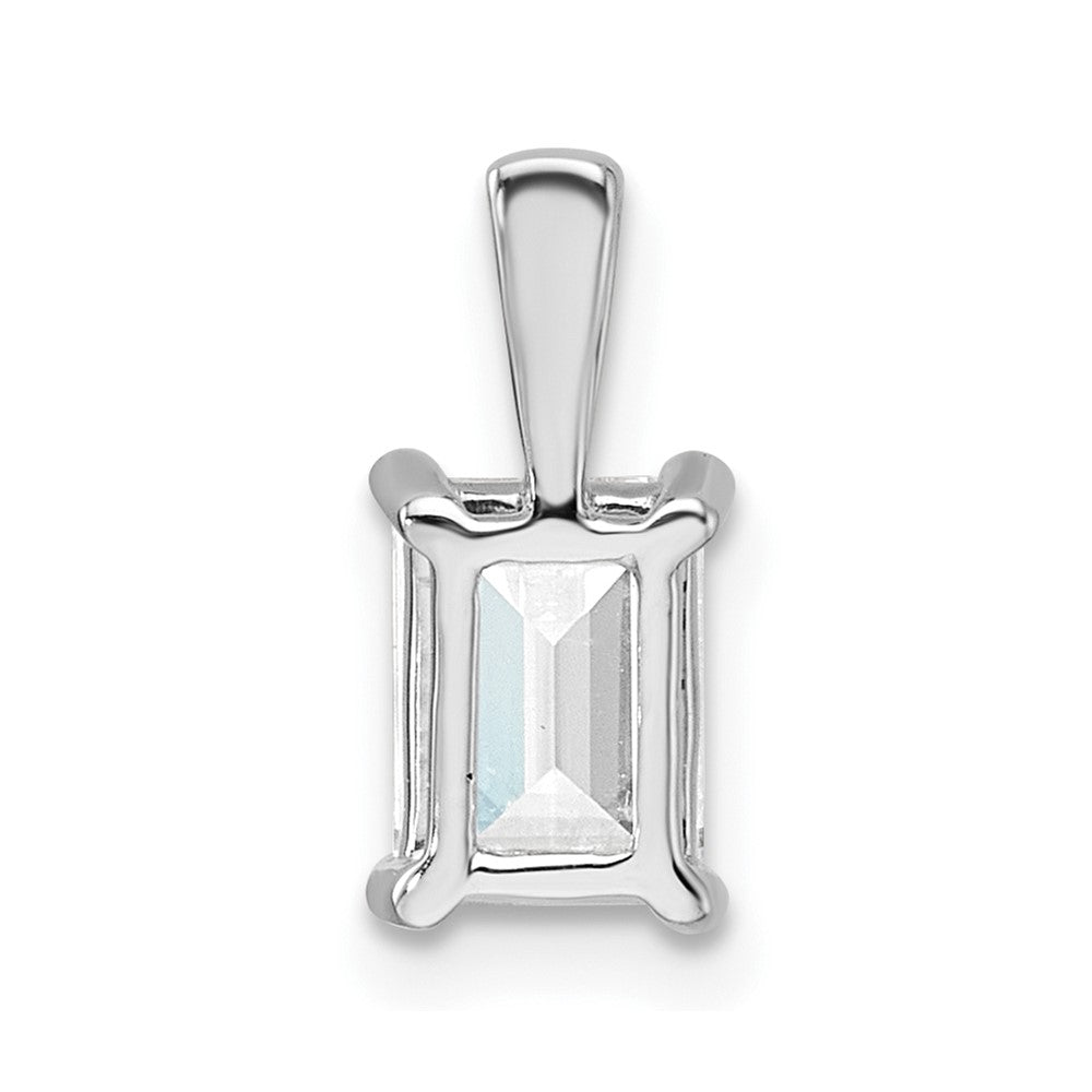 14K Weißgold 1 ct. Labor gezüchteter Diamant VS/SI+ G+ Smaragdschliff Komplett-Vierkrappen-Anhänger