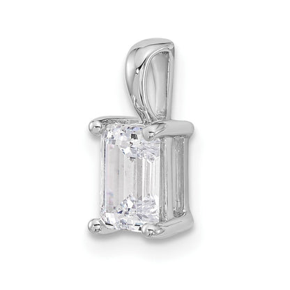 14K Weißgold 1 ct. Labor gezüchteter Diamant VS/SI+ G+ Smaragdschliff Komplett-Vierkrappen-Anhänger
