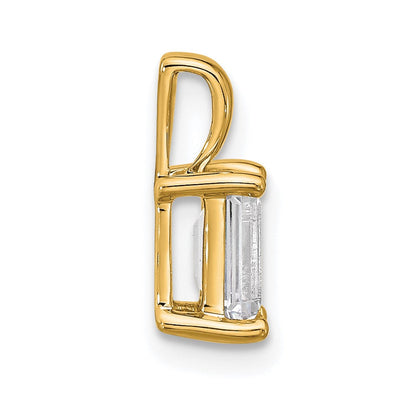 14K Gelbgold 1 ct. Zertifizierter Laborgezüchteter Diamant VS/SI+ G+ Smaragdschliff Komplettanhänger mit Vierkrappenfassung