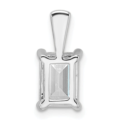 14K Weißgold 1,5 ct. Labordiamant VS/SI+ G+ Emerald-Schliff Vierkrappen-Anhänger