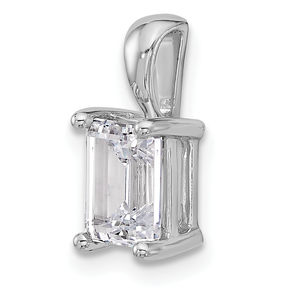 14K Weißgold 1,5 ct. Labordiamant VS/SI+ G+ Emerald-Schliff Vierkrappen-Anhänger