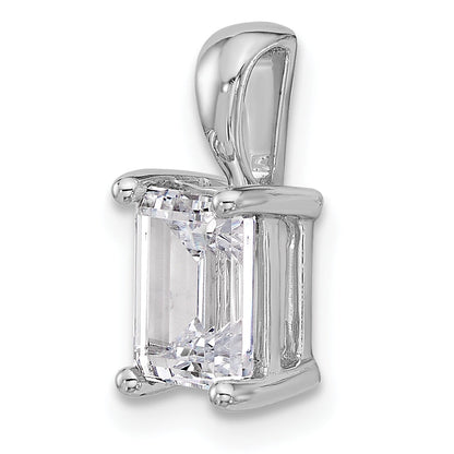 14K Weißgold 1,5 ct. Labordiamant VS/SI+ G+ Emerald-Schliff Vierkrappen-Anhänger