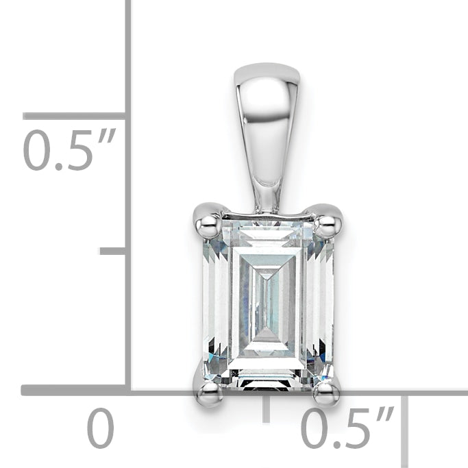 14K Weißgold 1,5 ct. Labordiamant VS/SI+ G+ Emerald-Schliff Vierkrappen-Anhänger