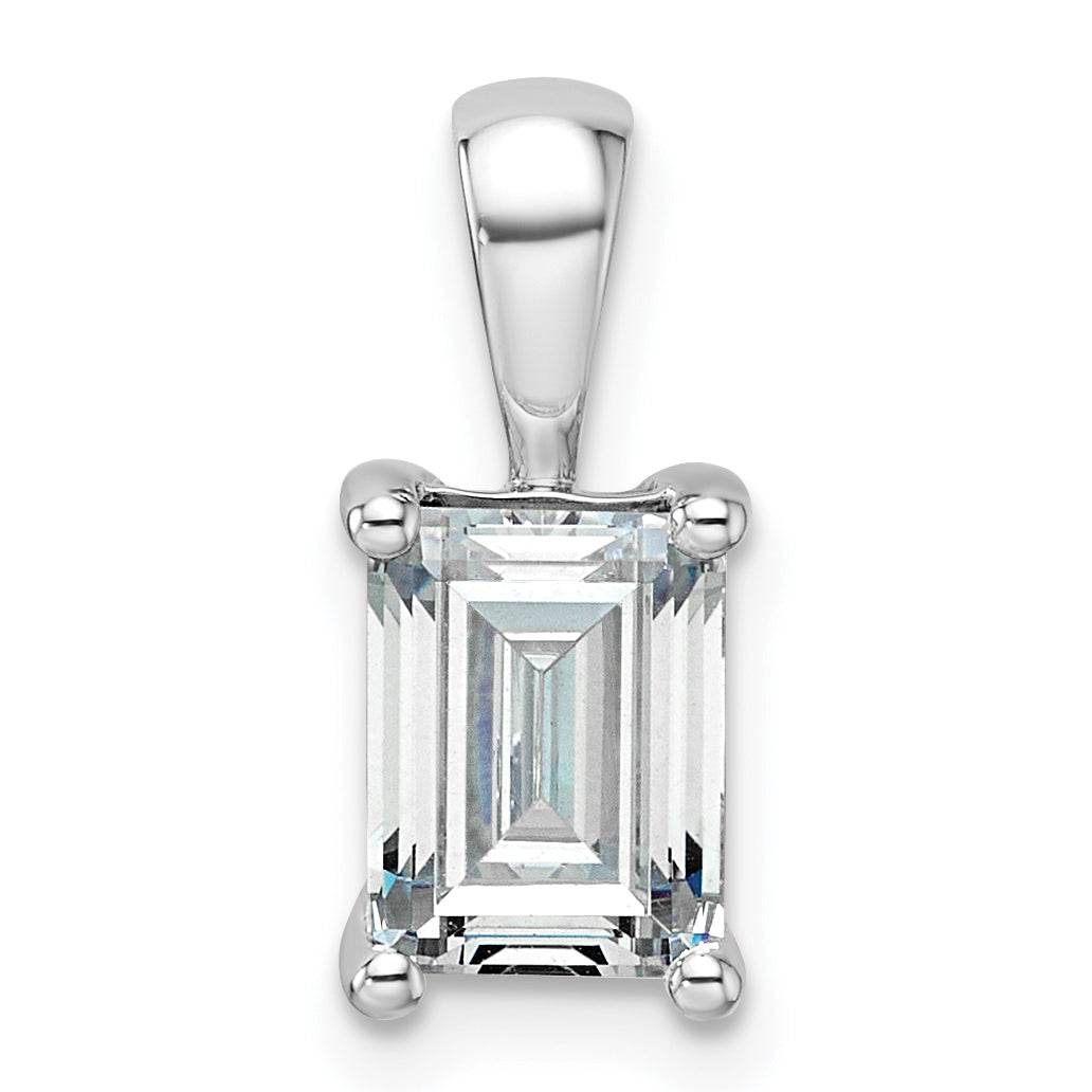14K Weißgold 1,5 ct. Labordiamant VS/SI+ G+ Emerald-Schliff Vierkrappen-Anhänger
