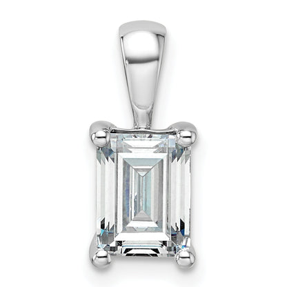 14K Weißgold 1,5 ct. Labordiamant VS/SI+ G+ Emerald-Schliff Vierkrappen-Anhänger