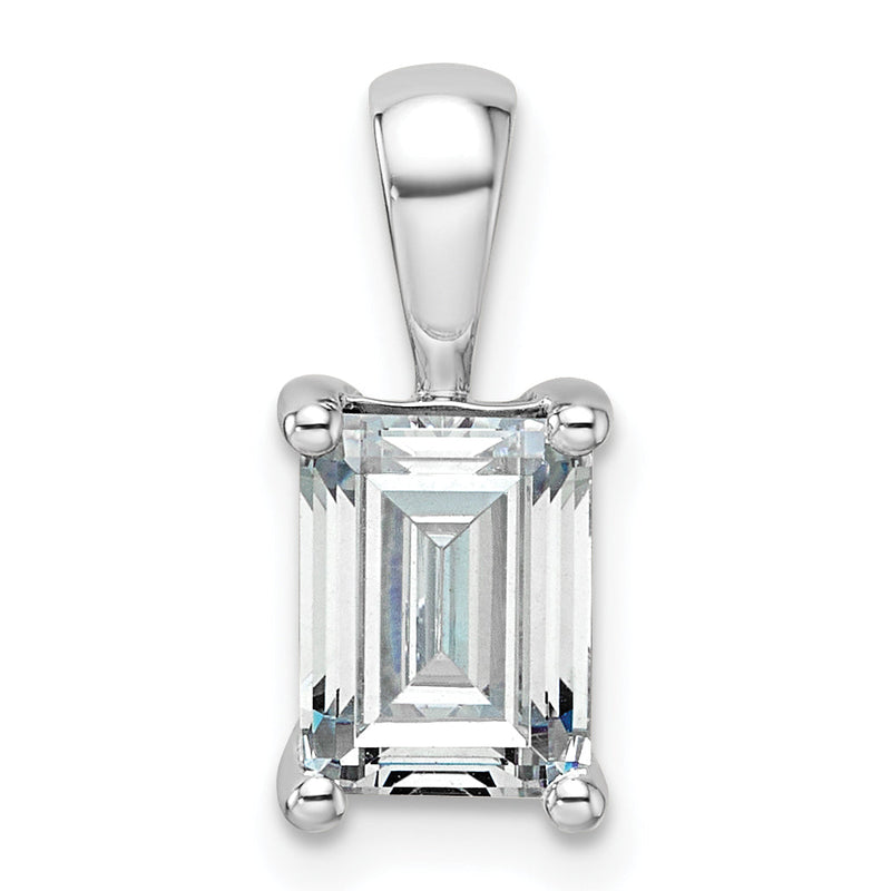 14K Weißgold 1,5 ct. Labordiamant VS/SI+ G+ Emerald-Schliff Vierkrappen-Anhänger