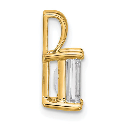 14K Gelbgold 1,5 ct. Zertifizierter Laborgezüchteter Diamant VS/SI+ G+ Smaragdschliff Komplett-Vierkrappen-Anhänger
