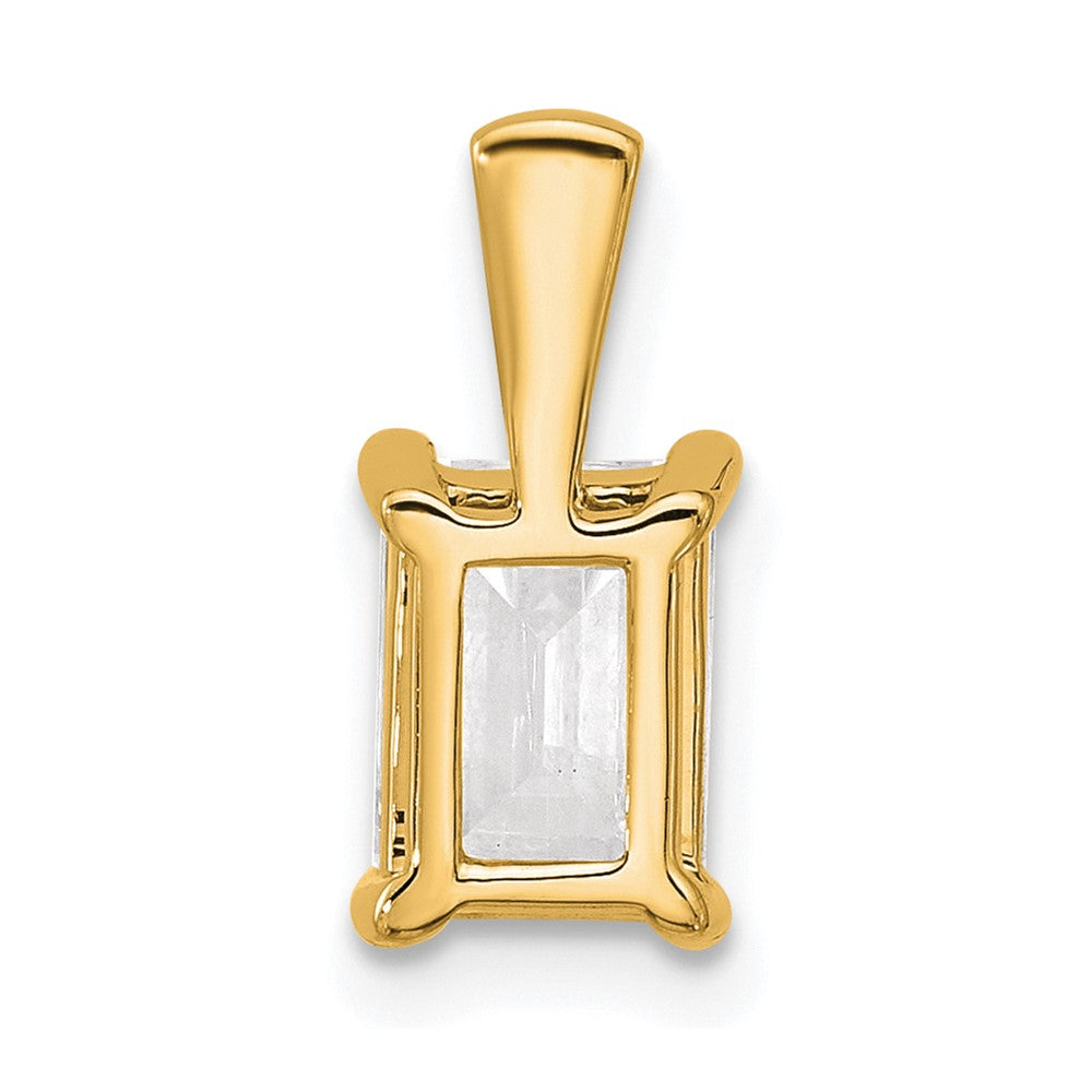 14K Gelbgold 1,5 ct. Zertifizierter Laborgezüchteter Diamant VS/SI+ G+ Smaragdschliff Komplett-Vierkrappen-Anhänger