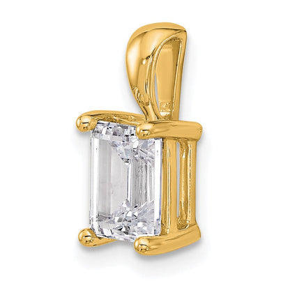 14K Gelbgold 1,5 ct. Zertifizierter Laborgezüchteter Diamant VS/SI+ G+ Smaragdschliff Komplett-Vierkrappen-Anhänger