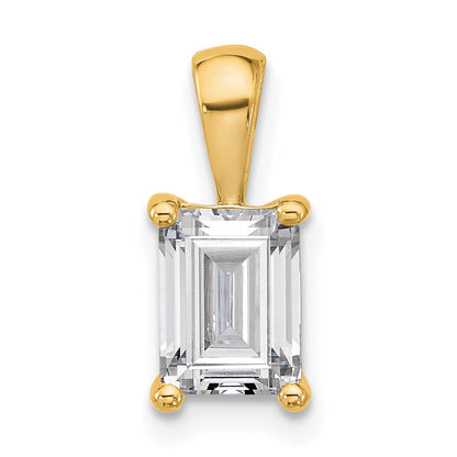14K Gelbgold 1,5 ct. Zertifizierter Laborgezüchteter Diamant VS/SI+ G+ Smaragdschliff Komplett-Vierkrappen-Anhänger