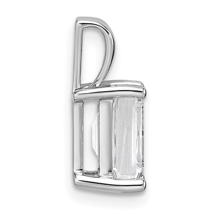 14K Weißgold 2 ct. Zertifizierter Labor gezüchteter Diamant VS/SI+ G+ Smaragdschliff Komplett-Vierkrappen-Anhänger