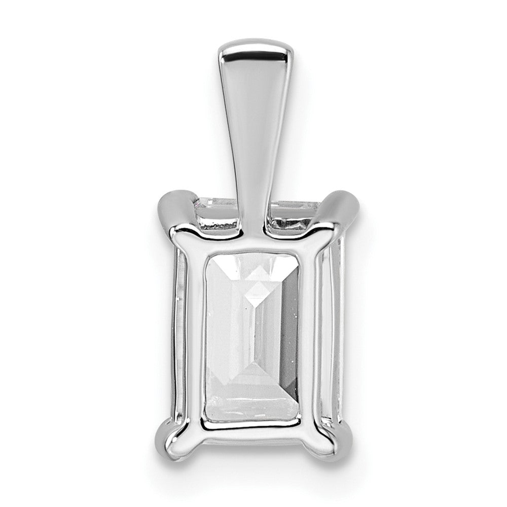 14K Weißgold 2 ct. Labordiamant im Smaragdschliff VS/SI+ G+ Komplettanhänger mit Vierzackenfassung