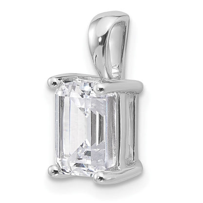 14K Weißgold 2 ct. Zertifizierter Labor gezüchteter Diamant VS/SI+ G+ Smaragdschliff Komplett-Vierkrappen-Anhänger