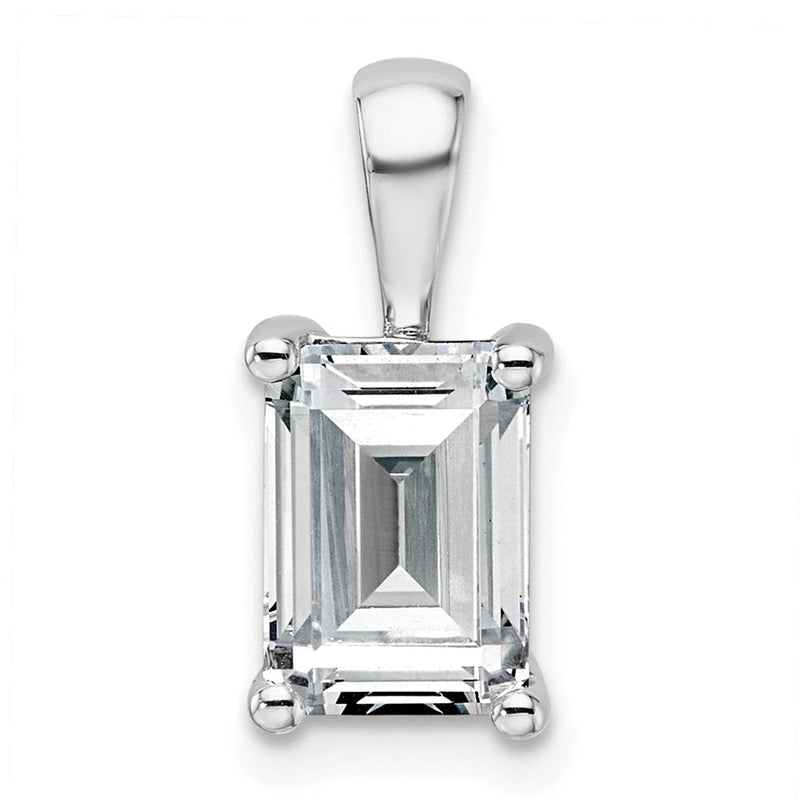 14K Weißgold 2 ct. Zertifizierter Labor gezüchteter Diamant VS/SI+ G+ Smaragdschliff Komplett-Vierkrappen-Anhänger