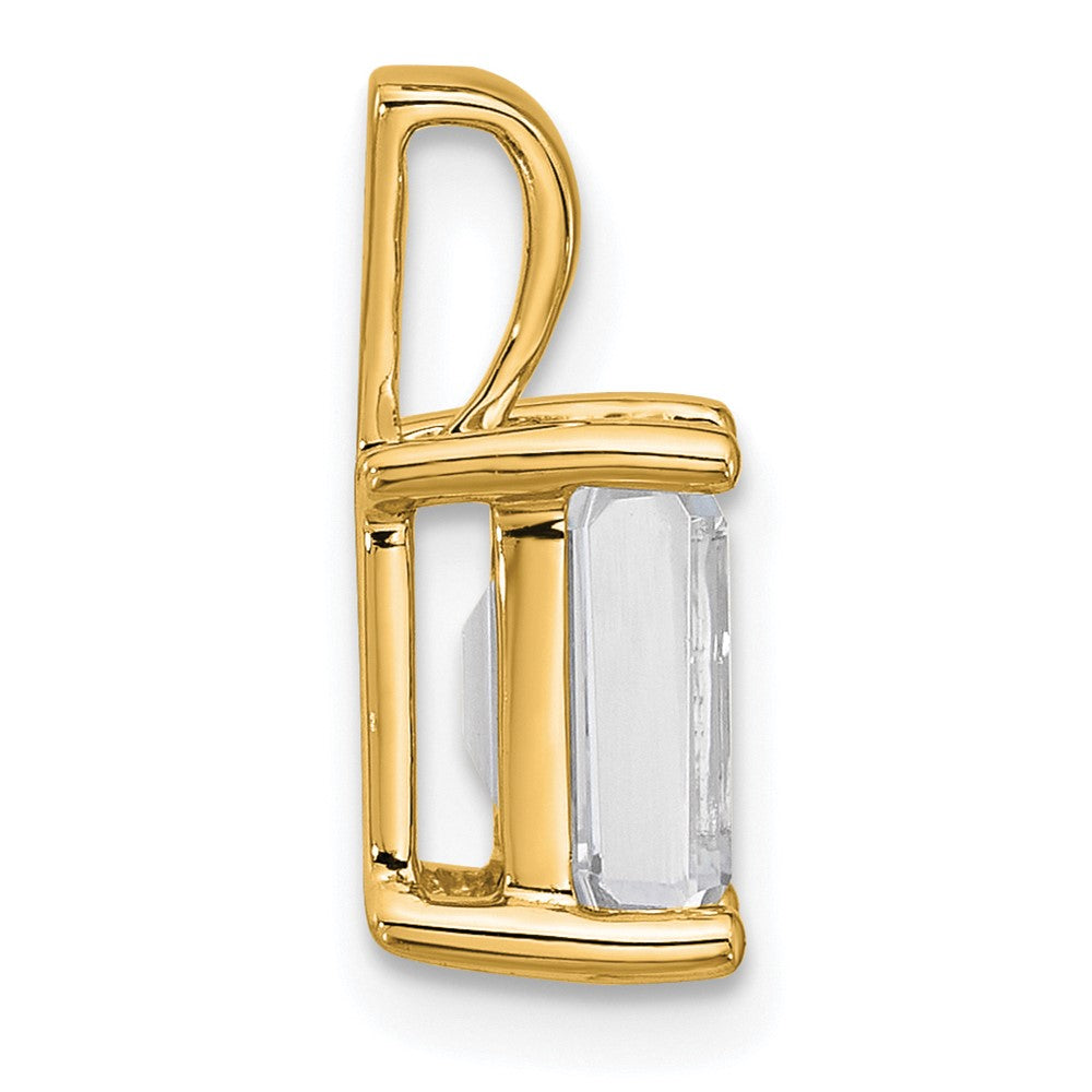 14K Gelbgold 2 ct. Zertifizierter, im Labor gezüchteter Diamant VS/SI+ G+ im Smaragdschliff Vier-Krappen-Anhänger