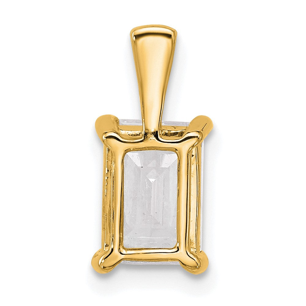 14K Gelbgold 2 ct. Zertifizierter, im Labor gezüchteter Diamant VS/SI+ G+ im Smaragdschliff Vier-Krappen-Anhänger