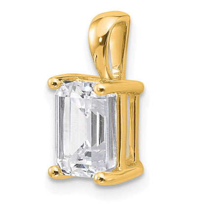 14K Gelbgold 2 ct. Labor-gezüchteter Diamant VS/SI+ G+ Smaragdschliff Vierzacken-Anhänger