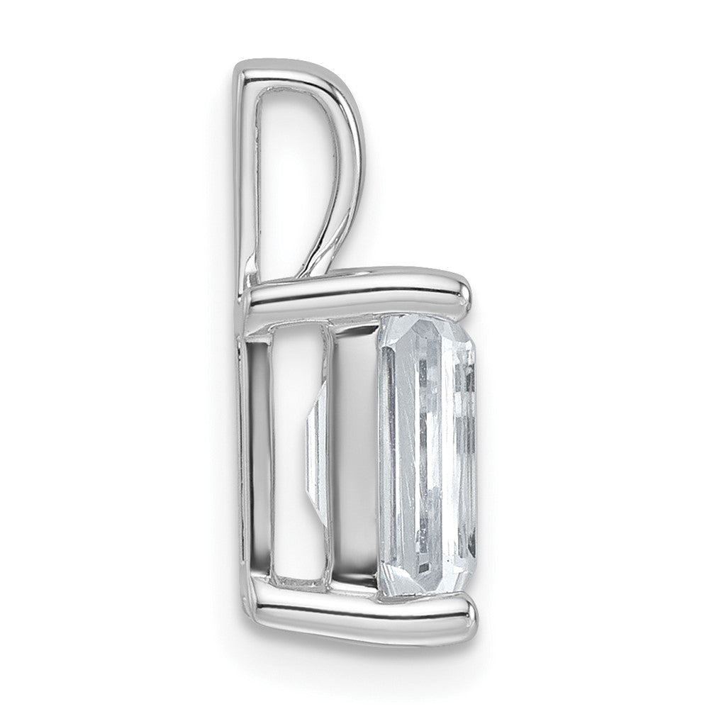 14K Weißgold Anhänger mit 2,5 ct. im Labor gezüchteten Diamanten VS/SI+ G+, Smaragdschliff, Vierkrappenfassung