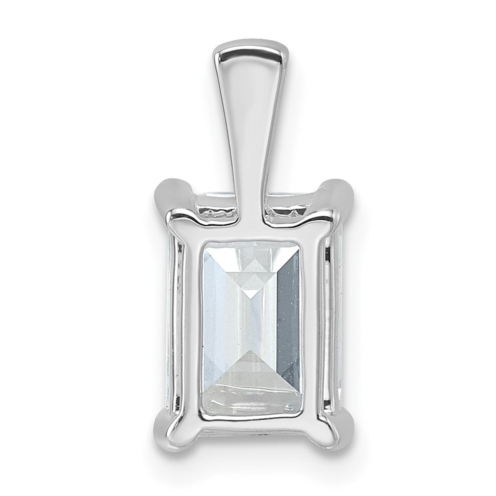 14K Weißgold Anhänger mit 2,5 ct. im Labor gezüchteten Diamanten VS/SI+ G+, Smaragdschliff, Vierkrappenfassung