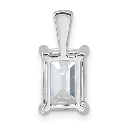 14K Weißgold Anhänger mit 2,5 ct. im Labor gezüchteten Diamanten VS/SI+ G+, Smaragdschliff, Vierkrappenfassung