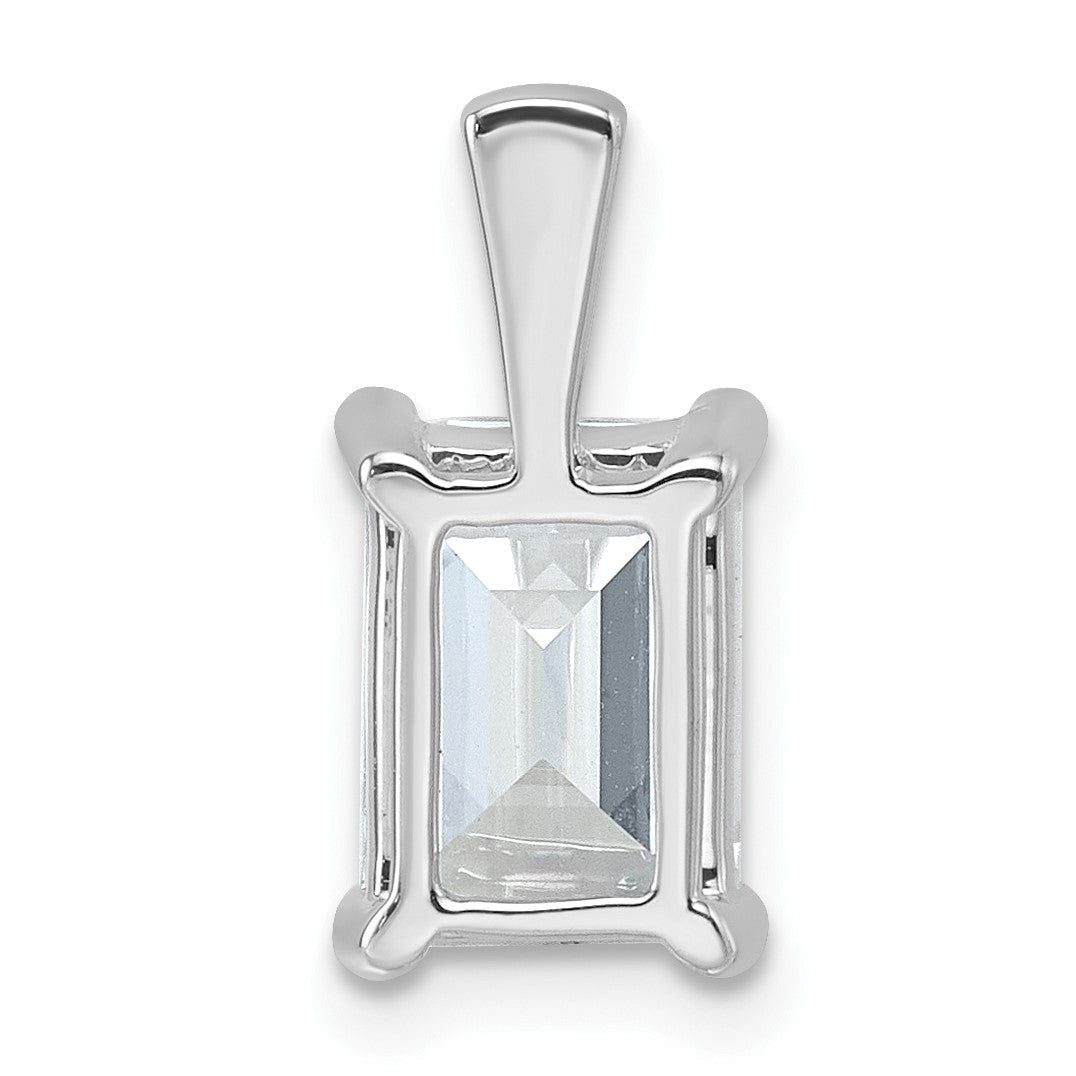 14K Weißgold Anhänger mit 2,5 ct. im Labor gezüchteten Diamanten VS/SI+ G+, Smaragdschliff, Vierkrappenfassung