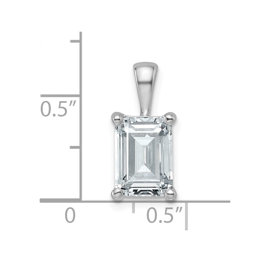 14K Weißgold Anhänger mit 2,5 ct. im Labor gezüchteten Diamanten VS/SI+ G+, Smaragdschliff, Vierkrappenfassung