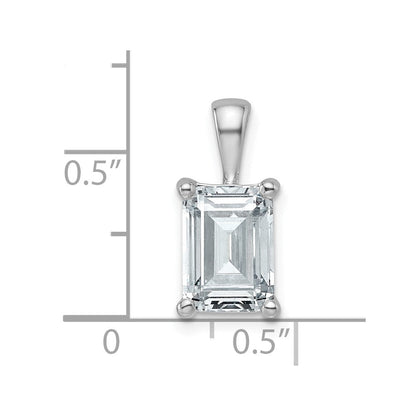 14K Weißgold Anhänger mit 2,5 ct. im Labor gezüchteten Diamanten VS/SI+ G+, Smaragdschliff, Vierkrappenfassung
