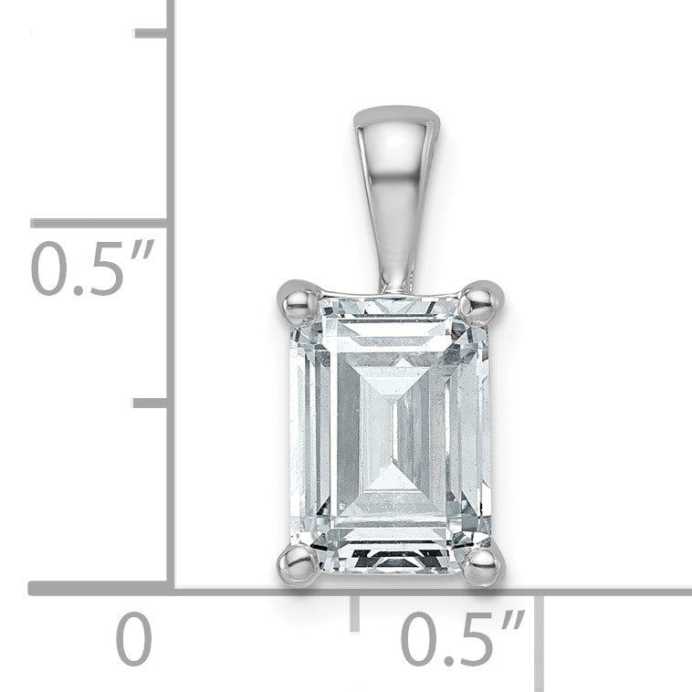 14K Weißgold Anhänger mit 2,5 ct. im Labor gezüchteten Diamanten VS/SI+ G+, Smaragdschliff, Vierkrappenfassung