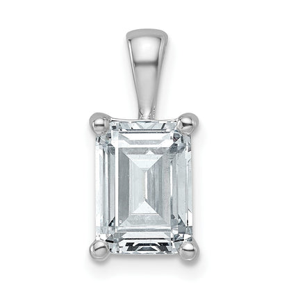14K Weißgold Anhänger mit 2,5 ct. im Labor gezüchteten Diamanten VS/SI+ G+, Smaragdschliff, Vierkrappenfassung