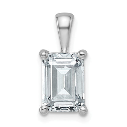 14K Weißgold Anhänger mit 2,5 ct. im Labor gezüchteten Diamanten VS/SI+ G+, Smaragdschliff, Vierkrappenfassung