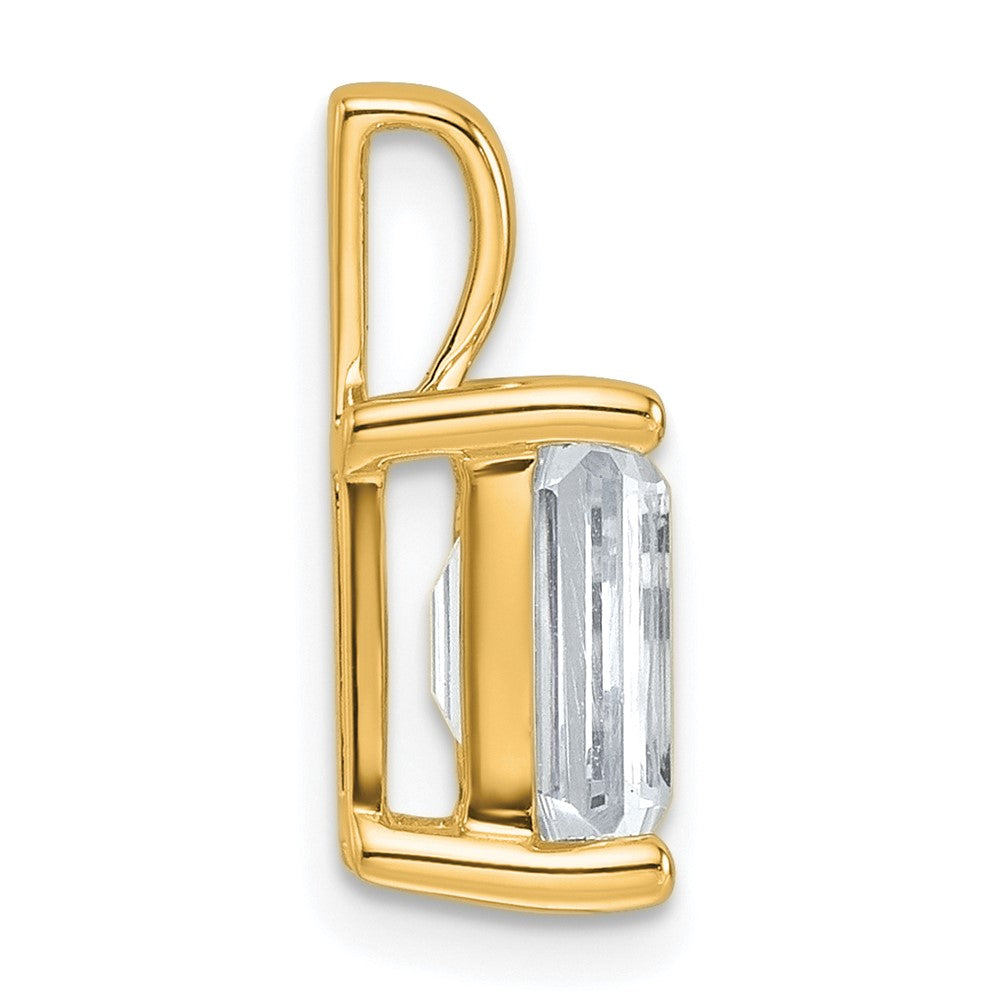 14K Gelbgold 2,5 ct. Labor gezüchteter Diamant VS/SI+ G+ Smaragdschliff Vierkrappen-Anhänger