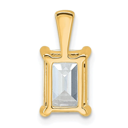 14K Gelbgold 2,5 ct. Zertifizierter Laborgezüchteter Diamant VS/SI+ G+ Smaragdschliff Komplett-Vierkrappen-Anhänger