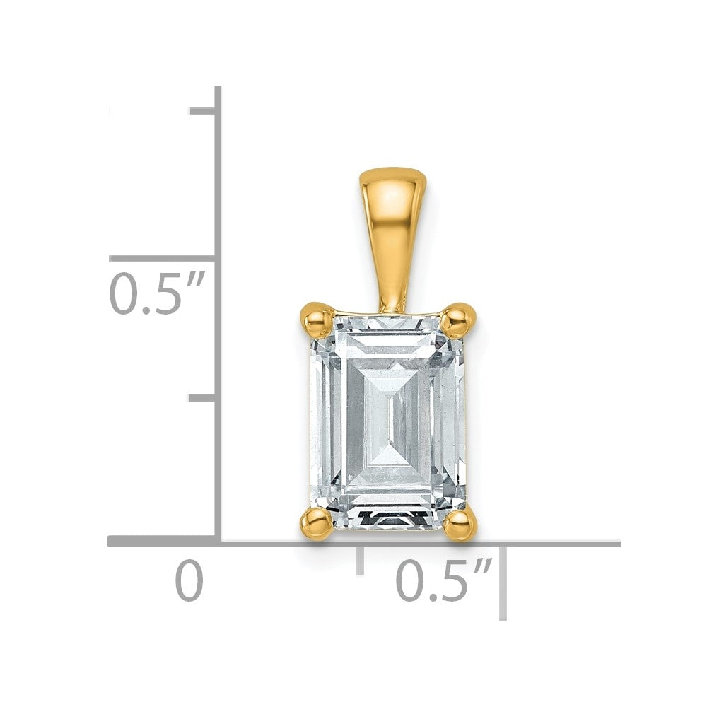 14K Gelbgold 2,5 ct. Zertifizierter Laborgezüchteter Diamant VS/SI+ G+ Smaragdschliff Komplett-Vierkrappen-Anhänger