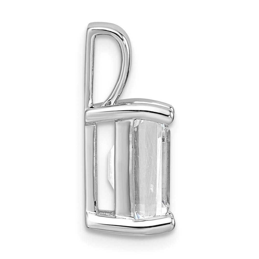14K Weißgold 3 ct. Zertifizierter Labor-gezüchteter Diamant VS/SI+ G+ Smaragdschliff Vierkrappen-Anhänger