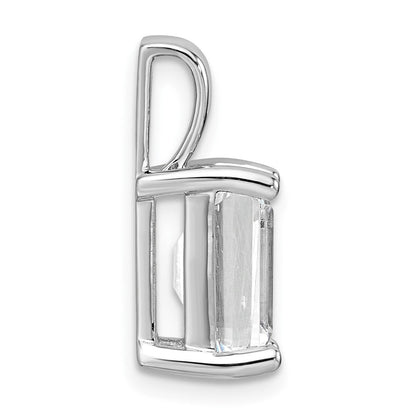 14K Weißgold 3 ct. Zertifizierter Labor-gezüchteter Diamant VS/SI+ G+ Smaragdschliff Vierkrappen-Anhänger