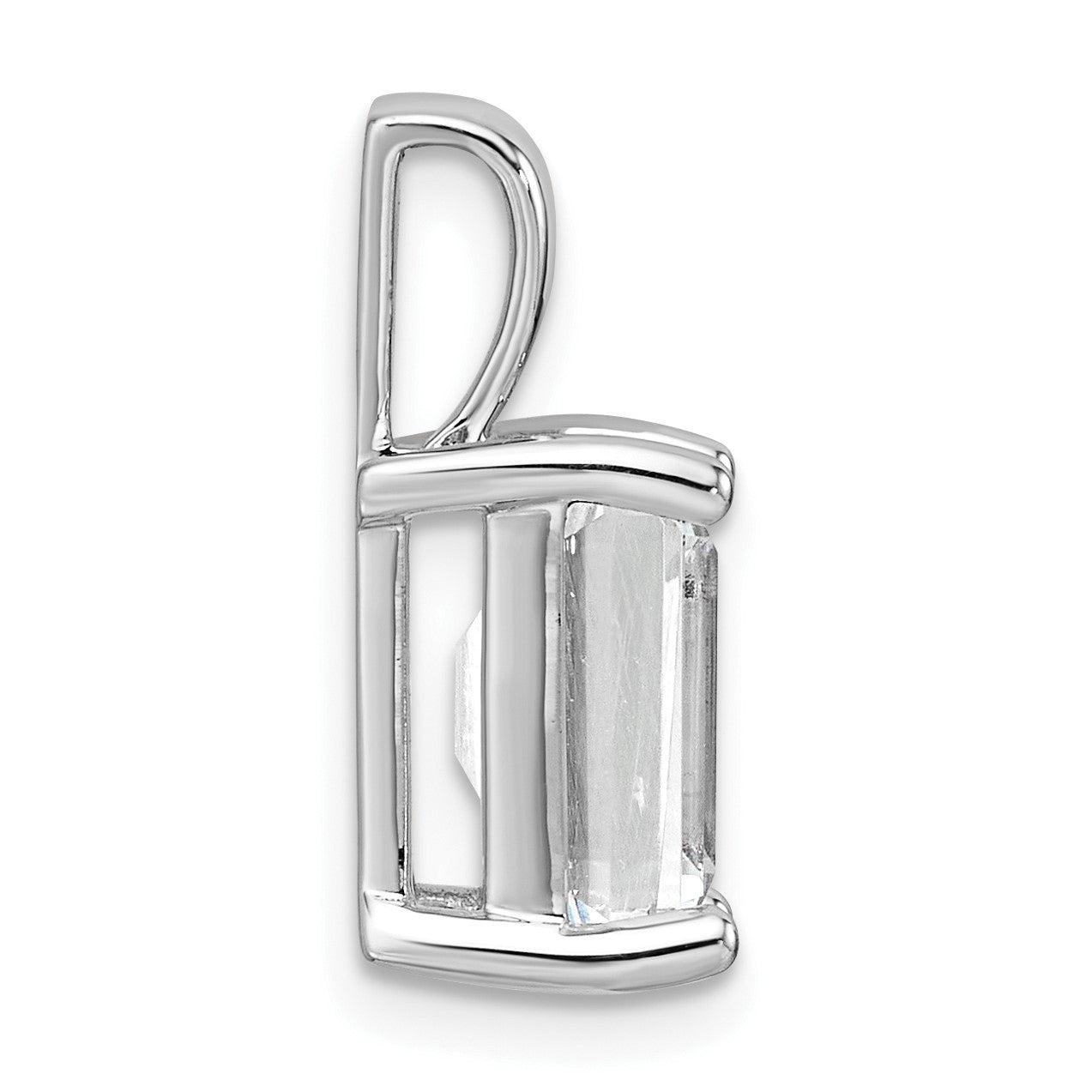 14K Weißgold 3 ct. Zertifizierter Labor-gezüchteter Diamant VS/SI+ G+ Smaragdschliff Vierkrappen-Anhänger