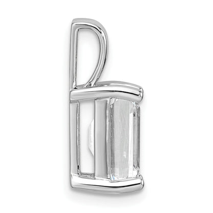 14K Weißgold 3 ct. Zertifizierter Labor-gezüchteter Diamant VS/SI+ G+ Smaragdschliff Vierkrappen-Anhänger