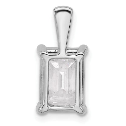 14K Weißgold 3 ct. Zertifizierter Labor-gezüchteter Diamant VS/SI+ G+ Smaragdschliff Vierkrappen-Anhänger