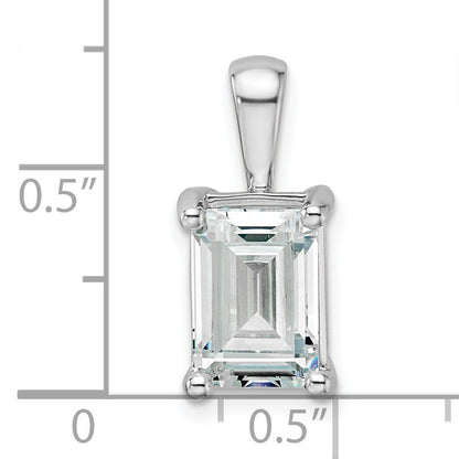 14K Weißgold 3 ct. Zertifizierter Labor-gezüchteter Diamant VS/SI+ G+ Smaragdschliff Vierkrappen-Anhänger