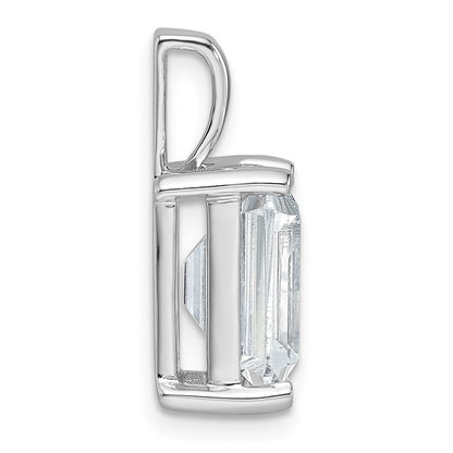 14 Karat Weißgold Anhänger mit 4 ct. im Labor gezüchtetem Diamant VS/SI+ G+ im Smaragdschliff mit Vierzackenfassung