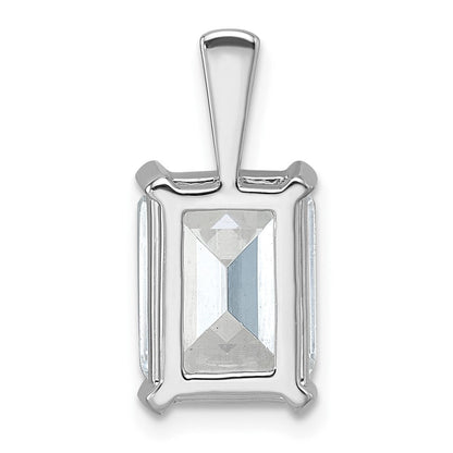 14k Weißgold 4 ct. Certified Lab Grown Diamant VS/SI+ G+ Emerald Complete Four Prong Pendant