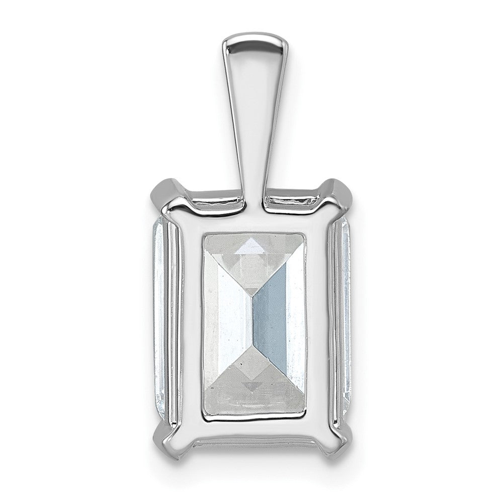 14 Karat Weißgold Anhänger mit 4 ct. im Labor gezüchtetem Diamant VS/SI+ G+ im Smaragdschliff mit Vierzackenfassung