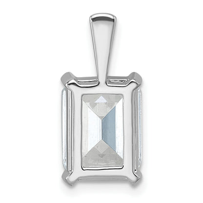 14 Karat Weißgold Anhänger mit 4 ct. im Labor gezüchtetem Diamant VS/SI+ G+ im Smaragdschliff mit Vierzackenfassung