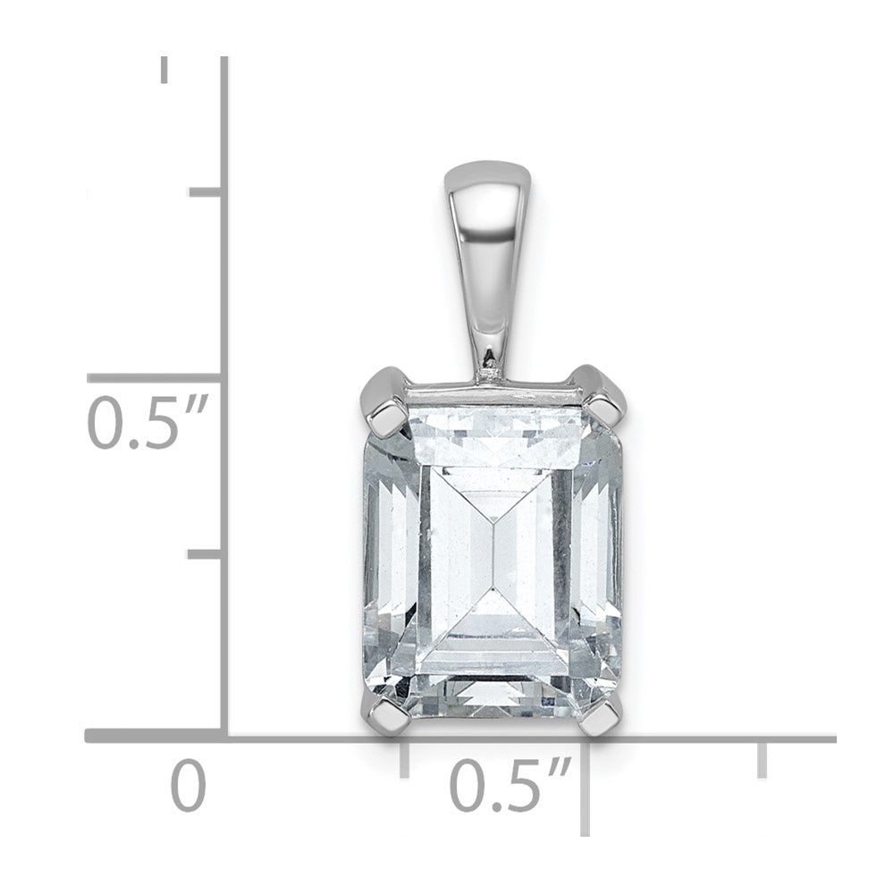 14 Karat Weißgold Anhänger mit 4 ct. im Labor gezüchtetem Diamant VS/SI+ G+ im Smaragdschliff mit Vierzackenfassung