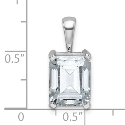14 Karat Weißgold Anhänger mit 4 ct. im Labor gezüchtetem Diamant VS/SI+ G+ im Smaragdschliff mit Vierzackenfassung