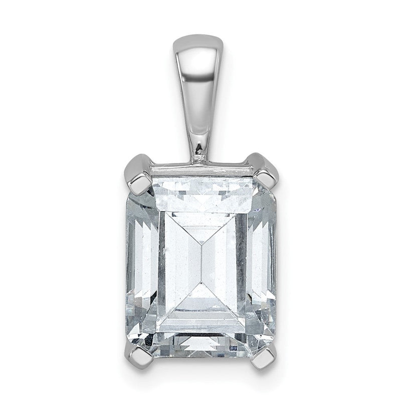 14 Karat Weißgold Anhänger mit 4 ct. im Labor gezüchtetem Diamant VS/SI+ G+ im Smaragdschliff mit Vierzackenfassung